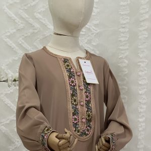 caftan marron fille lybass banaati
