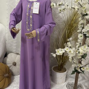caftan fille violet lybass banaati