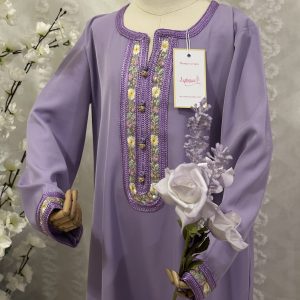 caftan mauve fille lybass banaati