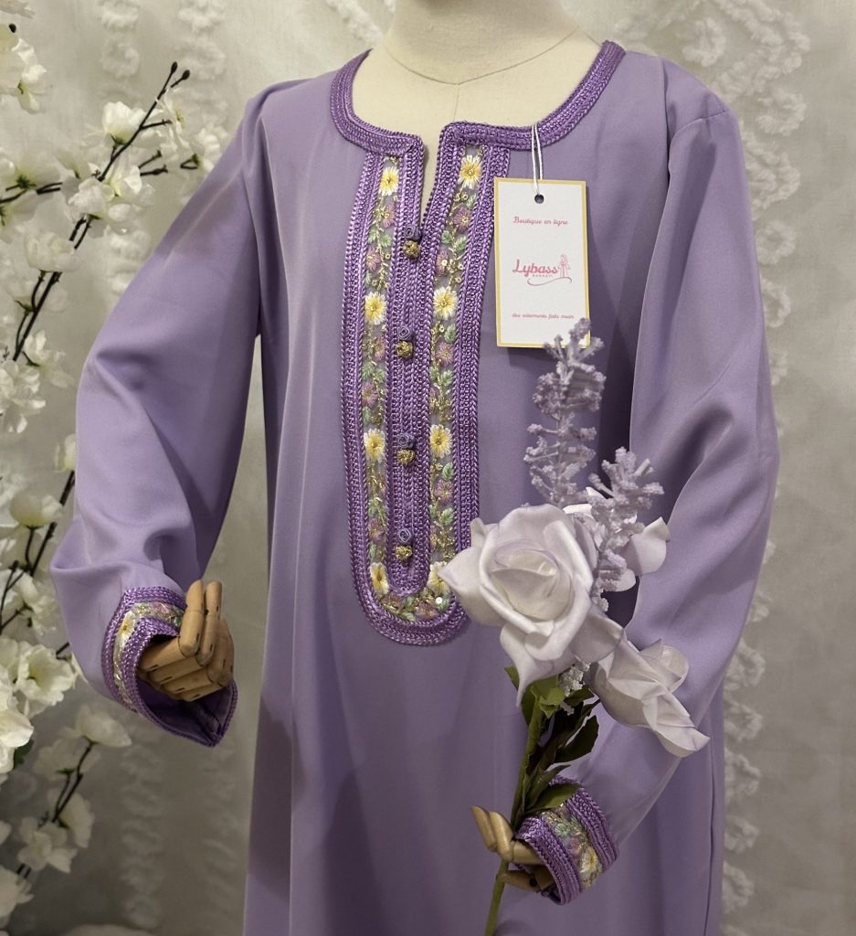 caftan mauve fille lybass banaati